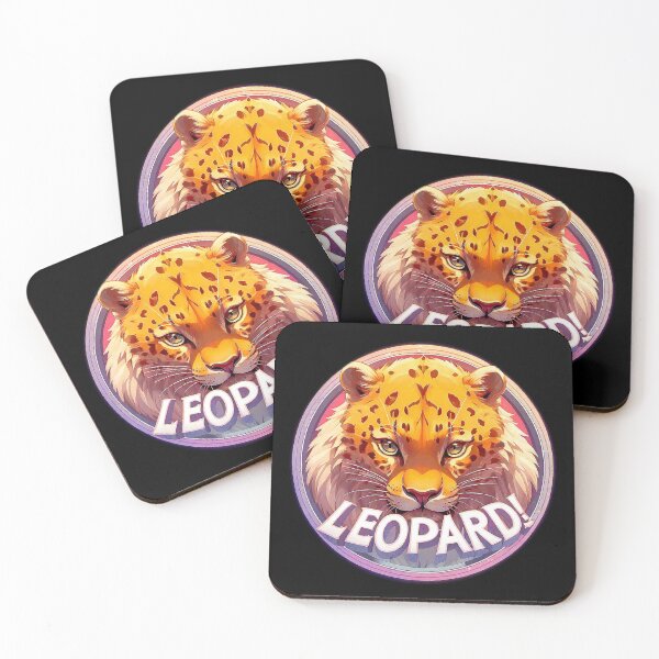 Item preview, Image 4/6 of a fantasy leopard with the large phrase "LEOPARD!" in the center inside a circle. designed and sold by Giulivo Store Graphic.