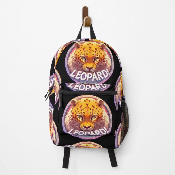 Item preview, Image 4/6 of a fantasy leopard with the large phrase "LEOPARD!" in the center inside a circle. designed and sold by Giulivo Store Graphic.