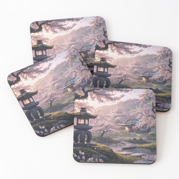 Item preview, Sakura temple, Japanese landscape, cherry blossoms digital designed and sold by jbfart.