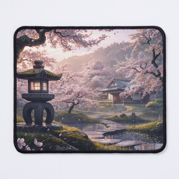 Item preview, Sakura temple, Japanese landscape, cherry blossoms digital designed and sold by jbfart.