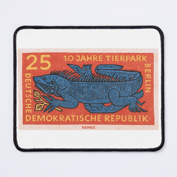 Item preview, East Germany Iguana Stamp Poster designed and sold by retrographics.