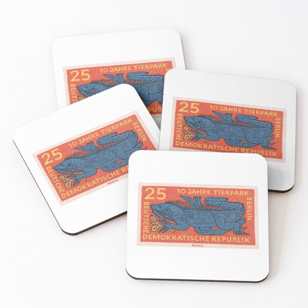 Item preview, East Germany Iguana Stamp Poster designed and sold by retrographics.