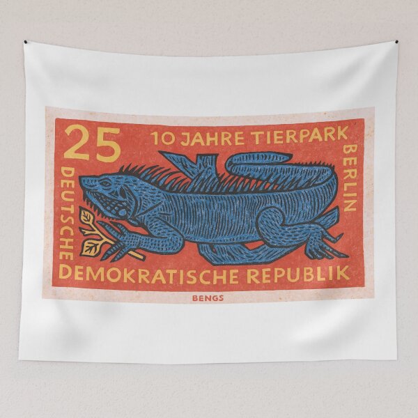 Item preview, East Germany Iguana Stamp Poster designed and sold by retrographics.