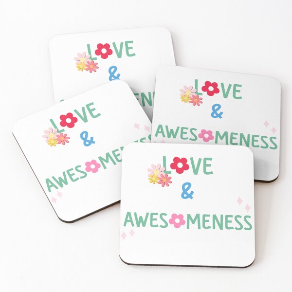 Item preview, Love and awesomeness – Cute Floral Positive Vibes Design designed and sold by Navitaloves.