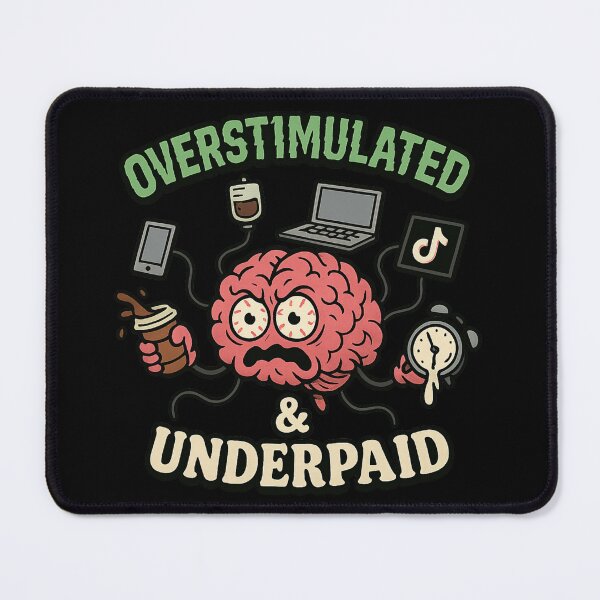 Item preview, Overstimulated and Underpaid designed and sold by Mental Schitz.