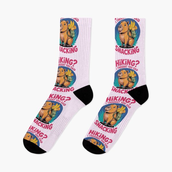 Item preview, Funny Capybara Hiking Snacking Pun Design designed and sold by MonkiFlipp.