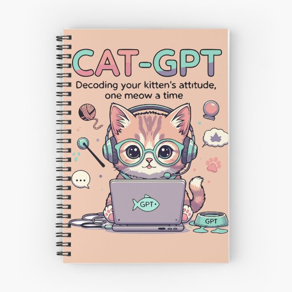 Item preview, CAT-GPT – Cute AI Kitten Translator T-Shirt | Funny Tech-Inspired Cat Meme Shirt designed and sold by MAGICKEY2024.