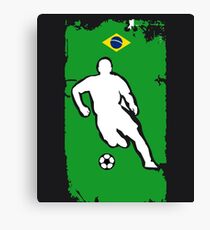 Brazil Flag Soccer Player Canvas Print