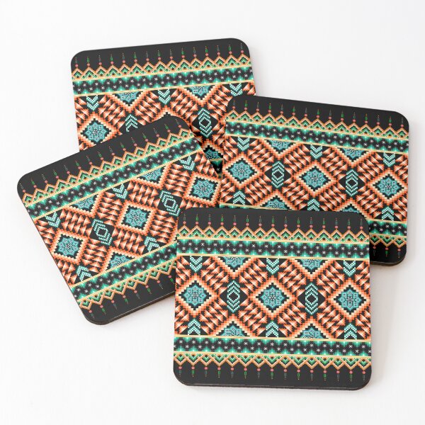 Item preview, Vibrant Ethnic Pixel Seamless Pattern - Terracotta & Turquoise designed and sold by Khwanchai.