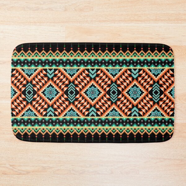 Item preview, Vibrant Ethnic Pixel Seamless Pattern - Terracotta & Turquoise designed and sold by Khwanchai.