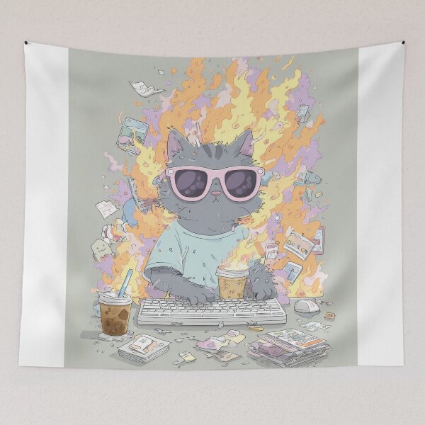 Item preview, Deadline? Never Heard of Her – Cool Cat in Chaos designed and sold by Tenalxp.