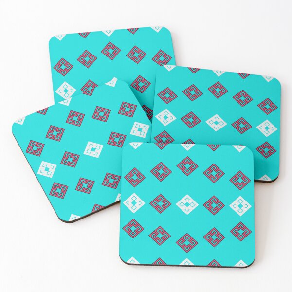 Item preview, Vibrant Cyan & Coral Geometric Pixel Seamless Pattern designed and sold by Khwanchai.