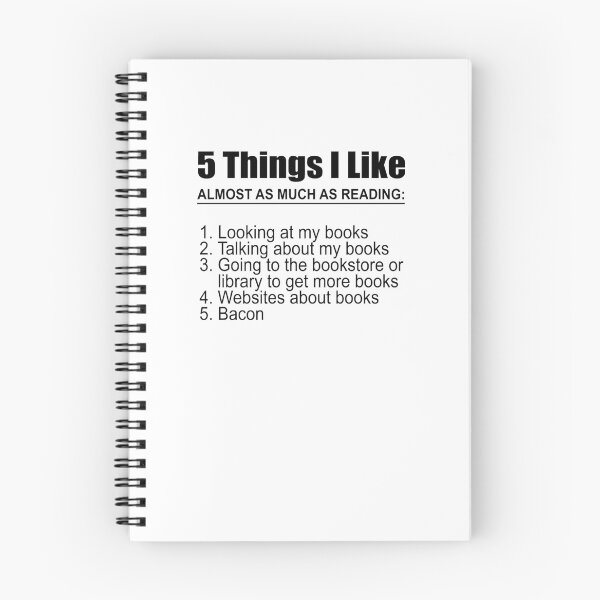 Item preview, 5 Things I Like Almost As Much As Reading designed and sold by TeeTimeGuys.
