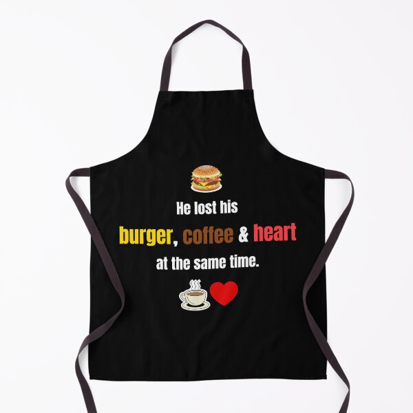 Item preview, He Lost His Burger Coffee & Heart – Funny Food Quote Design designed and sold by thoratsdesign.