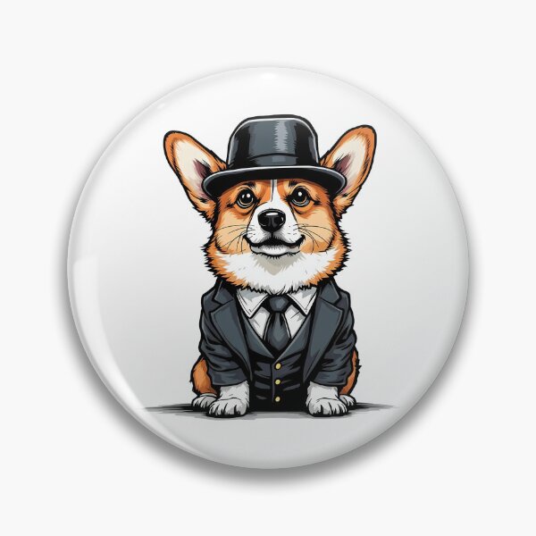 Item preview, A cute corgi dog wearing a suit and a gentleman's hat designed and sold by DOG DESIGN.