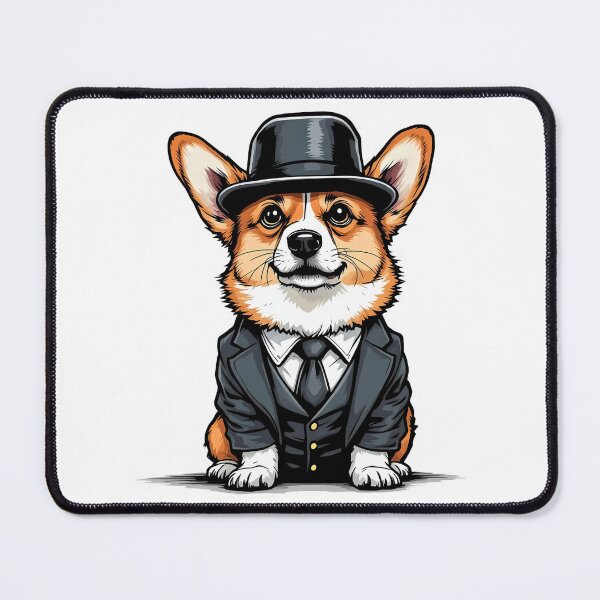 Item preview, A cute corgi dog wearing a suit and a gentleman's hat designed and sold by DOG DESIGN.