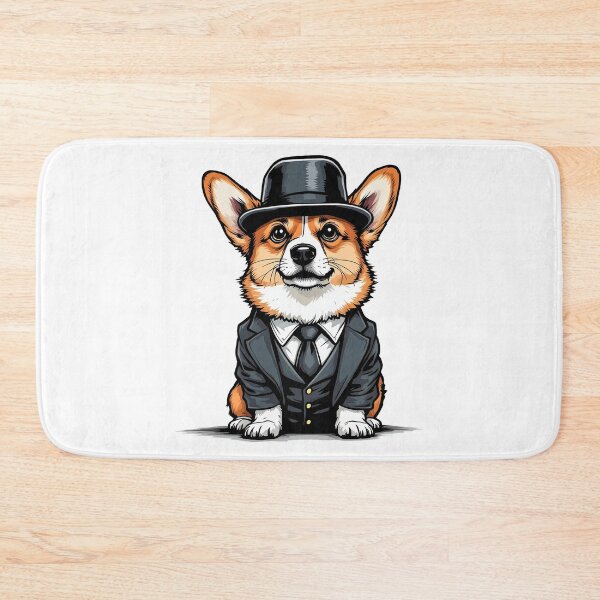 Item preview, A cute corgi dog wearing a suit and a gentleman's hat designed and sold by DOG DESIGN.