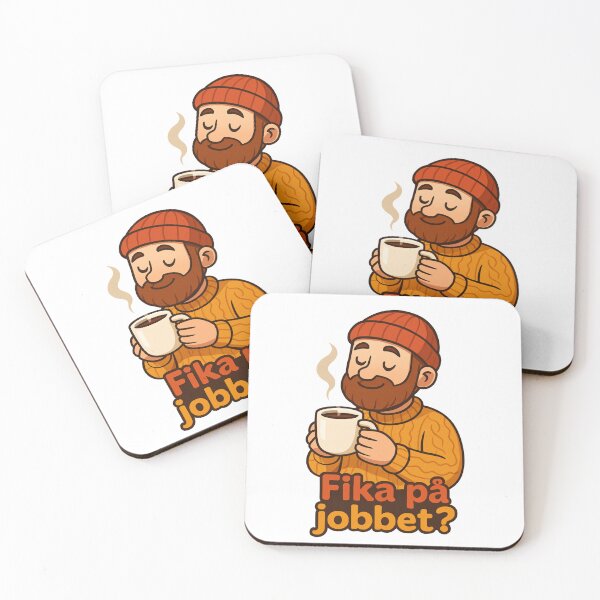 Item preview, ☕️ Fika for jobbet? – Cozy Swedish Coffee Break Design. designed and sold by crm_grafica.