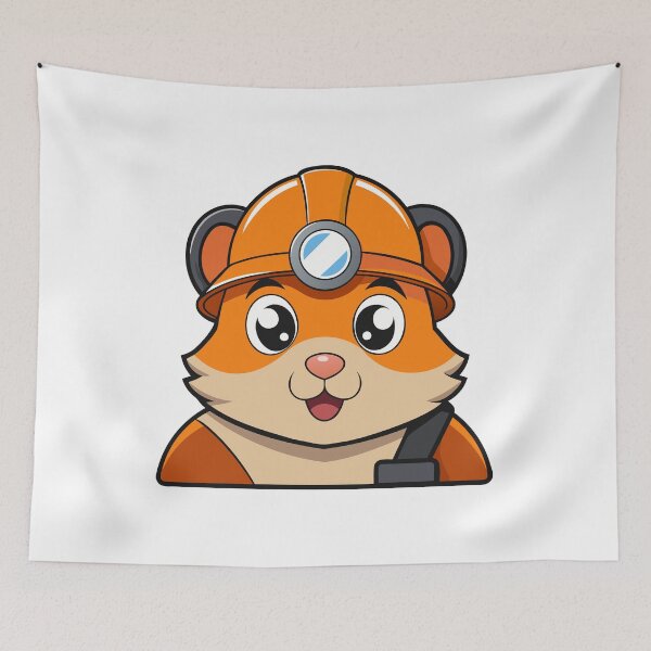 Item preview, Hamster in Orange Miner Helmet with Headlamp. designed and sold by GregorySmithRed.