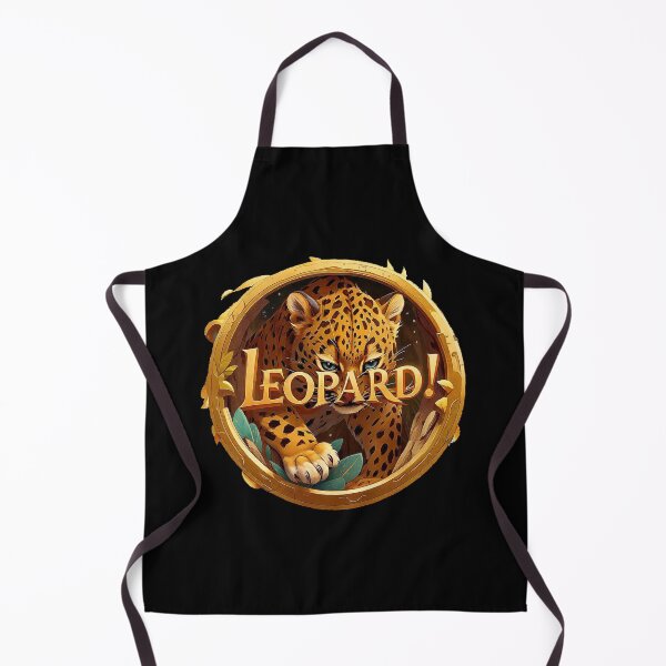 Item preview, Image 5/6 of a fantasy leopard with the large phrase "LEOPARD!" in the center inside a circle. designed and sold by Giulivo Store Graphic.