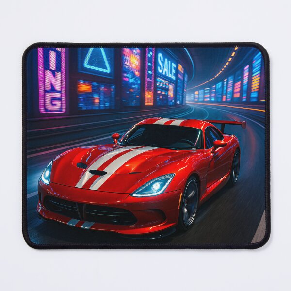 Item preview, Neon-Lit Muscle Machine Drifting Through Futuristic Rainy Cityscape designed and sold by RevUpDesign.
