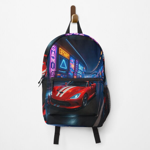 Item preview, Neon-Lit Muscle Machine Drifting Through Futuristic Rainy Cityscape designed and sold by RevUpDesign.