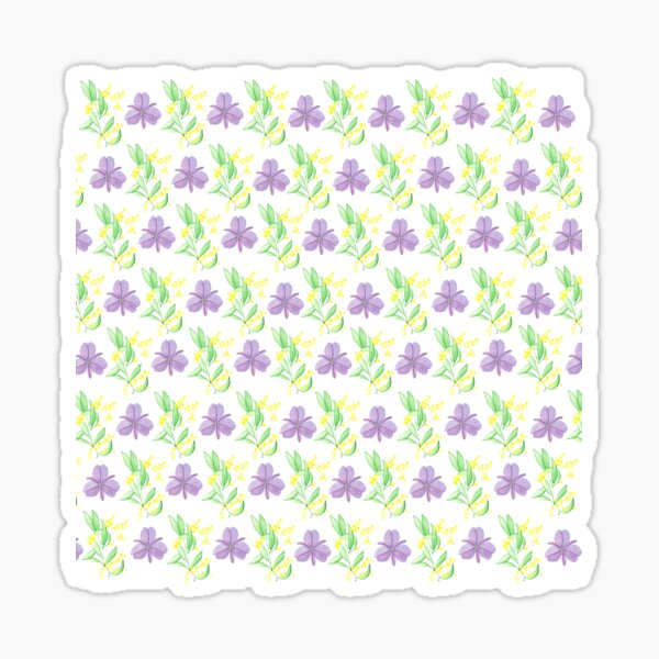 Item preview, Golden Wattle and Chocolate Lily watercolour pattern purple background designed and sold by GeoGoose.