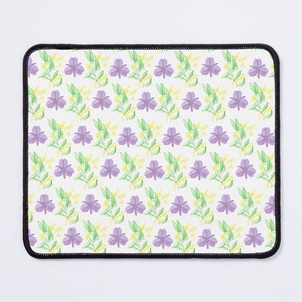 Item preview, Golden Wattle and Chocolate Lily watercolour pattern white background designed and sold by GeoGoose.