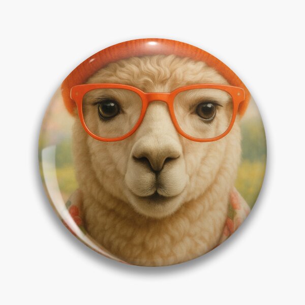 Item preview, Spring alpaca with hat – hipster portrait in a pastel garden designed and sold by Bernd Friese.