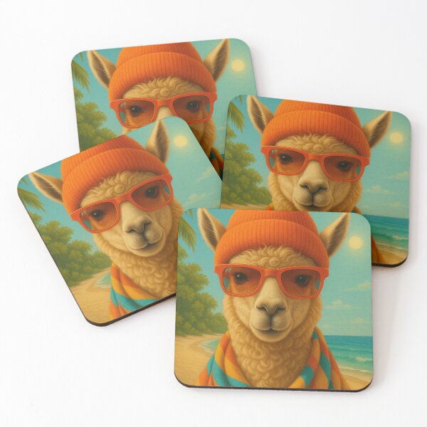 Item preview, Summer alpaca on the beach – tropical hipster look designed and sold by Bernd Friese.