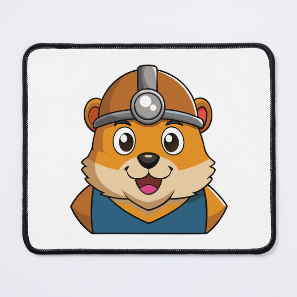 Item preview, Hamster in Brown Miner Helmet with Headlamp. designed and sold by GregorySmithRed.