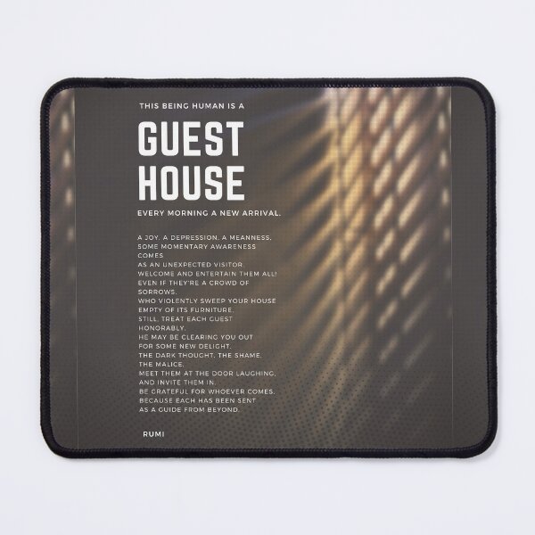 Item preview, Guest House - Rumi Sufi poem poster, gift card, artboard print, Hardcover Journals, iPhone Cases & Skins, Galaxy, Wallet, Scarves, Canvas Print, Poster, Framed Art Print, Photographic, Metal Print, designed and sold by SpiralStairShop.