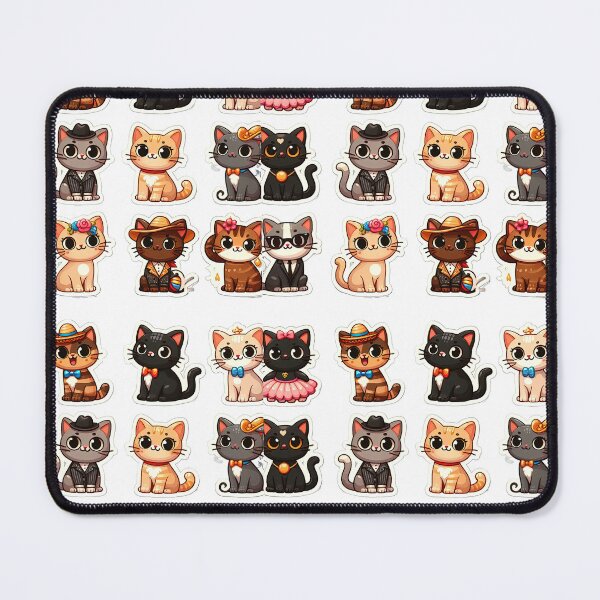 Item preview, cute funny cat pattern cheerful colorful cats with hats,aesthetic cat art,funny cat,Cat Lover,cute cat,cat pattern designed and sold by Expressions-Sel.