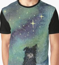 All is calm, Border Collie dog, star light scene Graphic T-Shirt