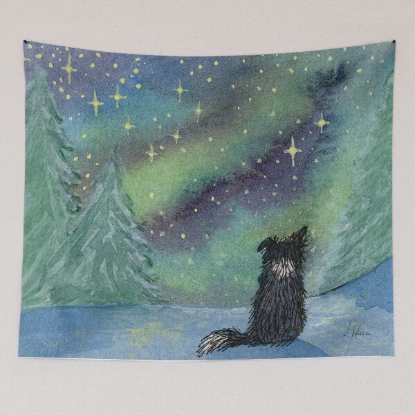 Item preview, All is calm, Border Collie dog, star light scene designed and sold by SusanAlisonArt.