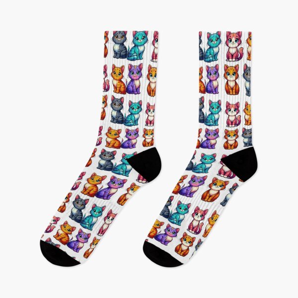 Item preview, cute funny cat pattern with colorful sweet cats,aesthetic cat art,funny cat,Cat Lover,cute cat,cat pattern designed and sold by Expressions-Sel.