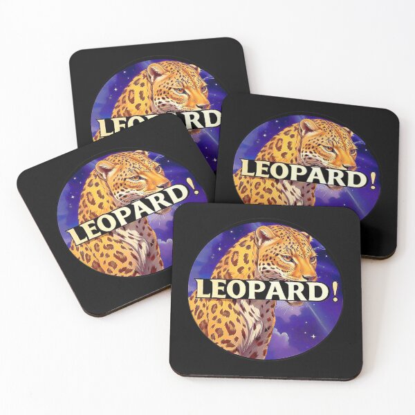 Item preview, Image 6/6 of a fantasy leopard with the large phrase "LEOPARD!" in the center inside a circle. designed and sold by Giulivo Store Graphic.