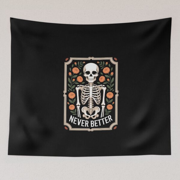 Item preview, Skeleton Floral Funny Skull Halloween designed and sold by DeadlockCrew.