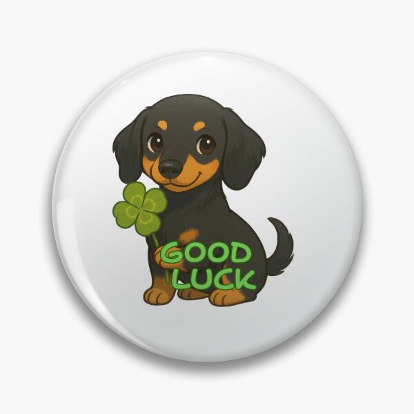 Item preview, Dog x Clover Dachs hund Good Luck designed and sold by CloverVillage.