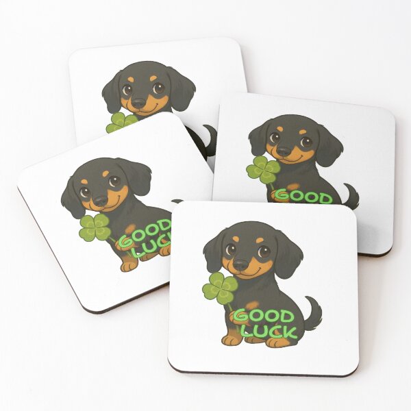 Item preview, Dog x Clover Dachs hund Good Luck designed and sold by CloverVillage.