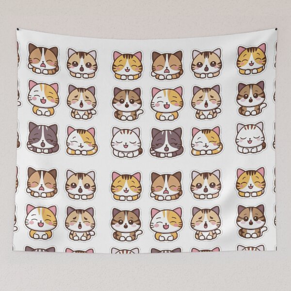 Item preview, cute funny cat pattern funny cat stickers,aesthetic cat art,funny cat,Cat Lover,cute cat,cat pattern designed and sold by Expressions-Sel.