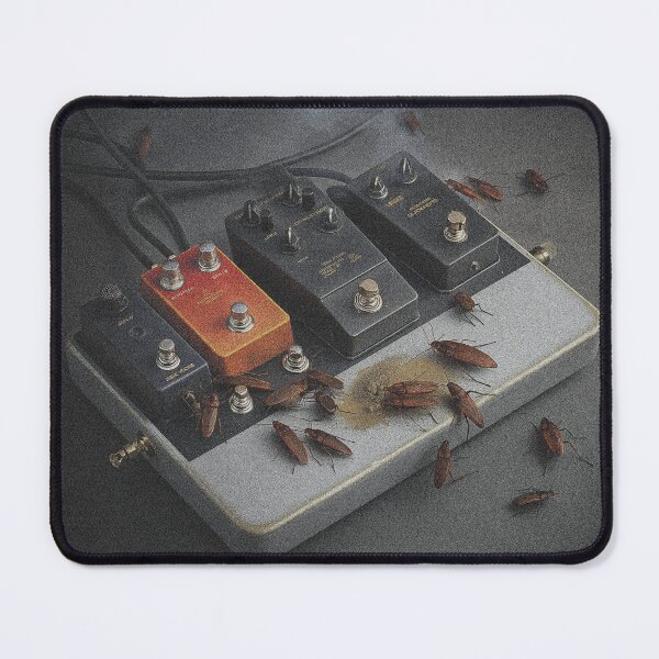Item preview, Pedalboard with Cockroaches – Dark Guitar Art designed and sold by WykroMerch.