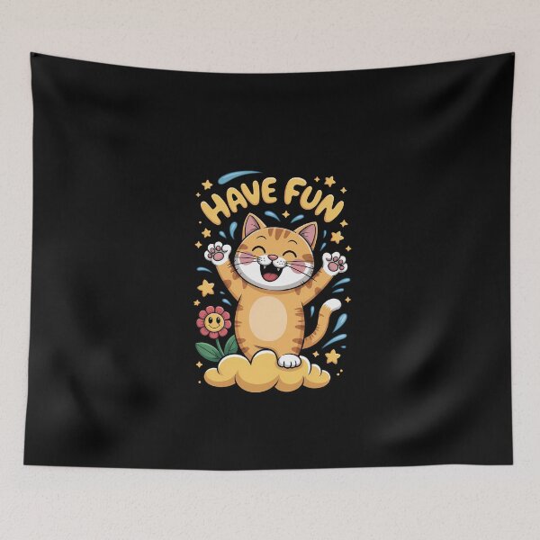 Item preview, Cat in Flight Have Fun Today designed and sold by DeadlockCrew.