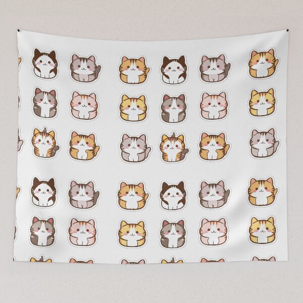 Item preview, cute funny cat pattern funny cat stickers ,aesthetic cat art,funny cat,Cat Lover,cute cat,cat pattern designed and sold by Expressions-Sel.