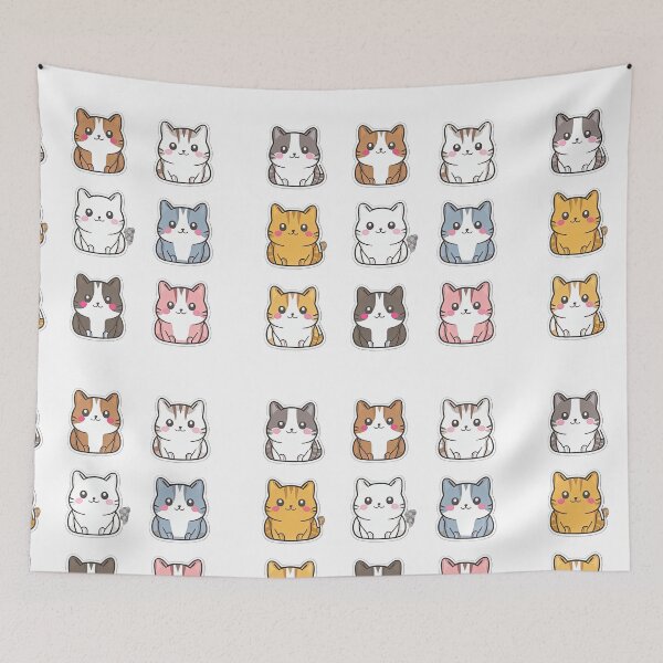 Item preview, cute funny cat pattern funny cat colorful stickers ,aesthetic cat art,funny cat,Cat Lover,cute cat,cat pattern designed and sold by Expressions-Sel.