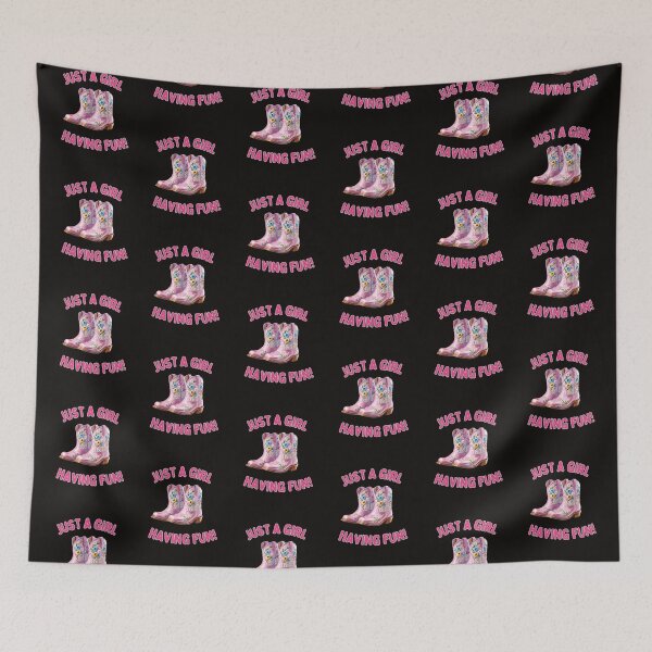 Item preview, Just a Girl Having Fun – Pink Cowgirl Boots Western Fun Quote designed and sold by WHDProduction45.