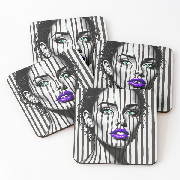 Item preview,  Gorgeous, Sexy, Beautiful, Zebra Girl with Blue Lips and Green Eyes designed and sold by Huskyyy Designs.
