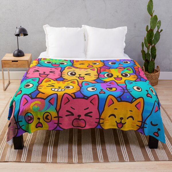 Item preview, "Colorful Kawaii Cats – Psychedelic Mood Parade Puzzle" designed and sold by SEIMEI2025.