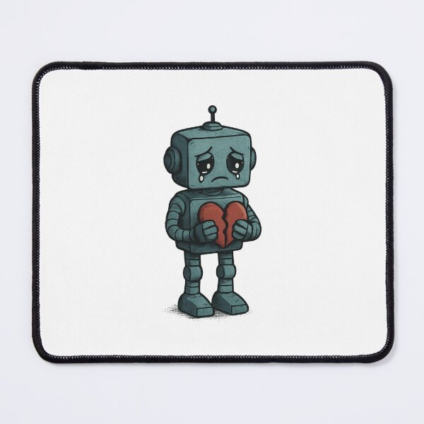 Item preview, Sad Robot Holding a Broken Heart – Emotional AI Design designed and sold by B-M-Store.