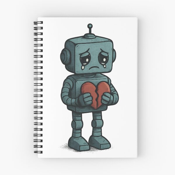 Item preview, Sad Robot Holding a Broken Heart – Emotional AI Design designed and sold by B-M-Store.